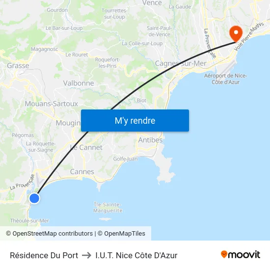 Résidence Du Port to I.U.T. Nice Côte D'Azur map
