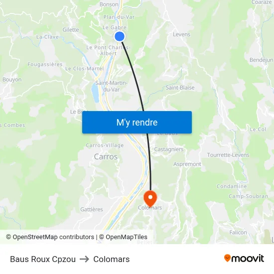 Baus Roux Cpzou to Colomars map