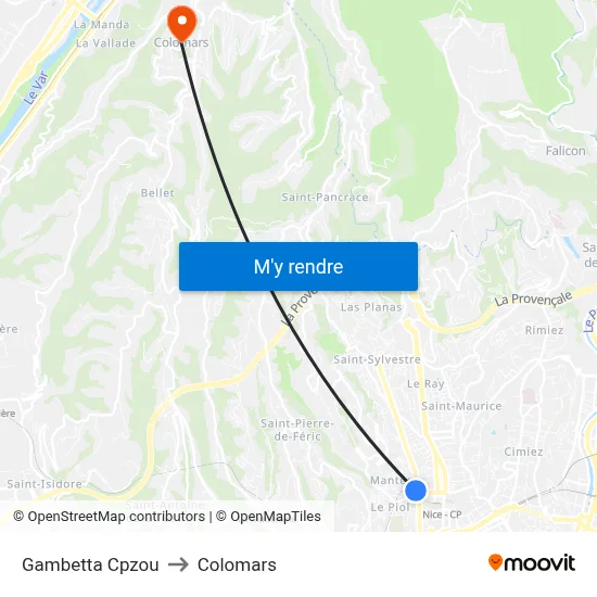 Gambetta Cpzou to Colomars map