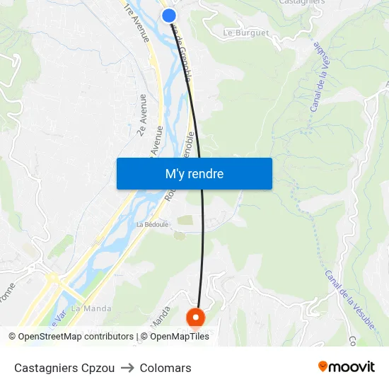 Castagniers Cpzou to Colomars map