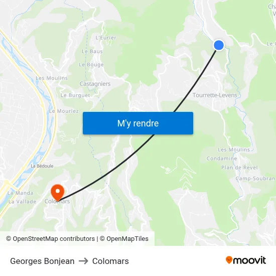Georges Bonjean to Colomars map