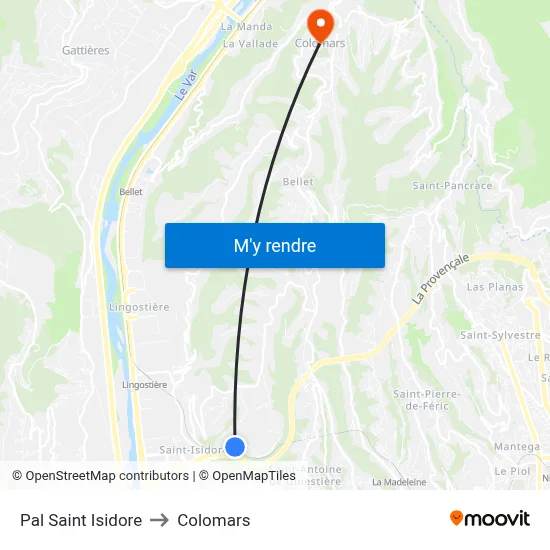 Pal Saint Isidore to Colomars map
