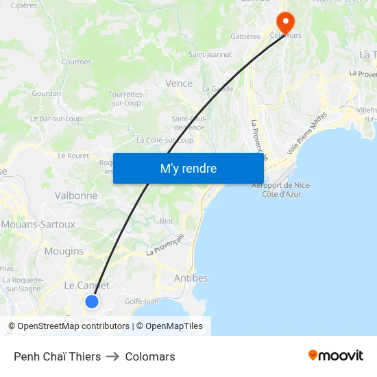 Penh Chaï Thiers to Colomars map