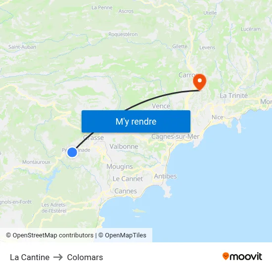 La Cantine to Colomars map