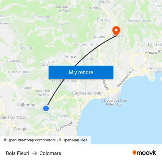 Bois Fleuri to Colomars map