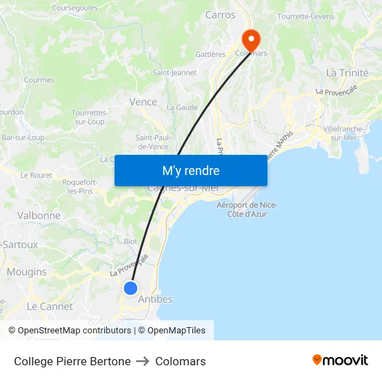 College Pierre Bertone to Colomars map