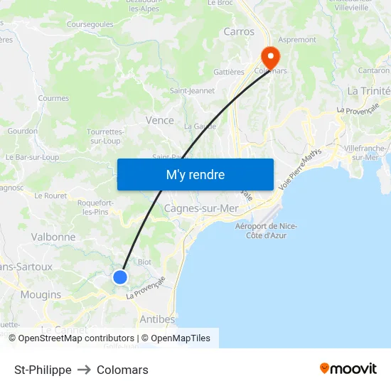St-Philippe to Colomars map