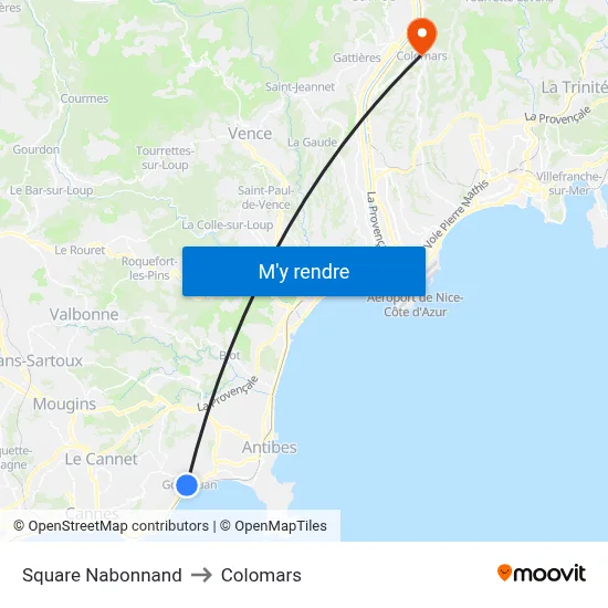 Square Nabonnand to Colomars map