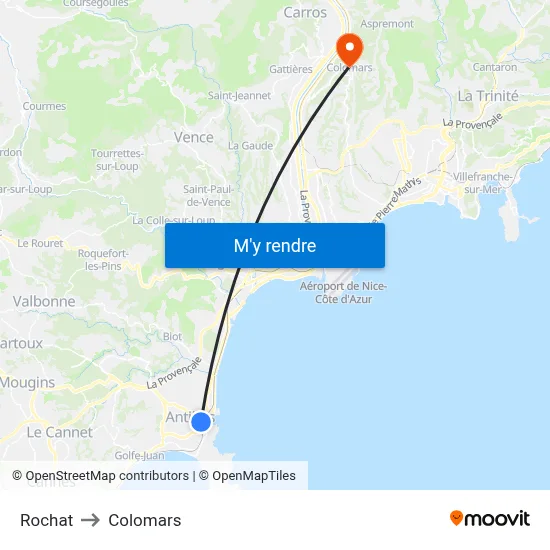 Rochat to Colomars map