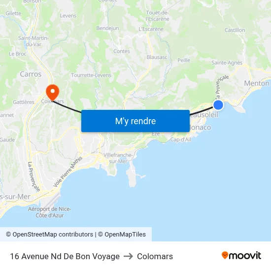 16 Avenue Nd De Bon Voyage to Colomars map