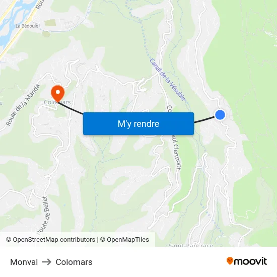 Monval to Colomars map