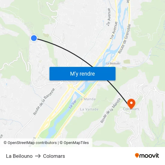 La Beilouno to Colomars map