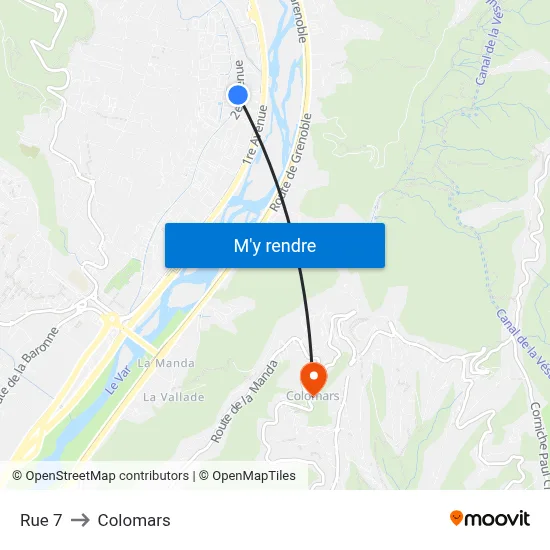 Rue 7 to Colomars map