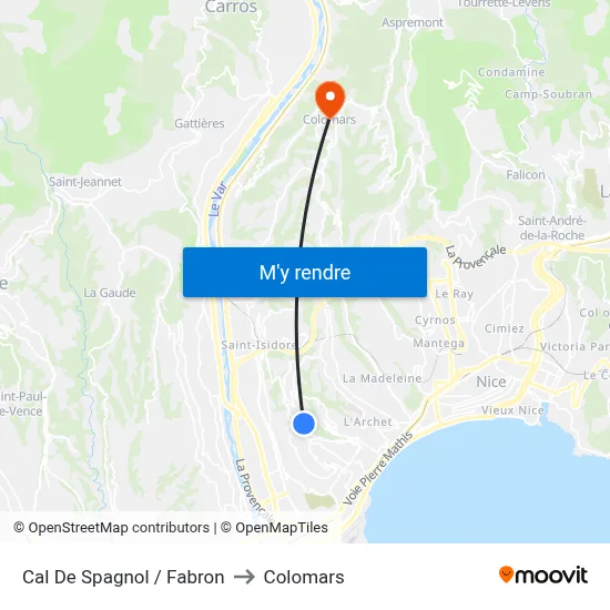 Cal De Spagnol / Fabron to Colomars map
