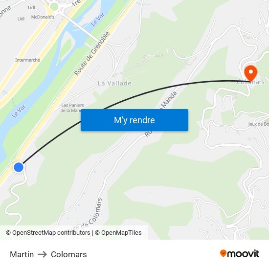 Martin to Colomars map