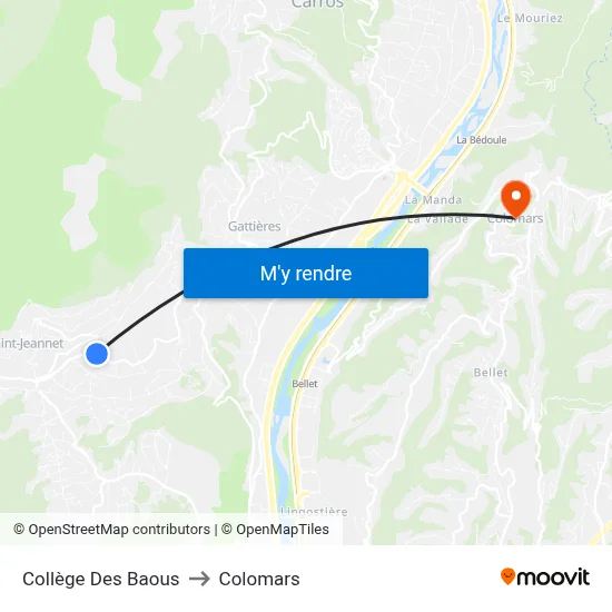Collège Des Baous to Colomars map