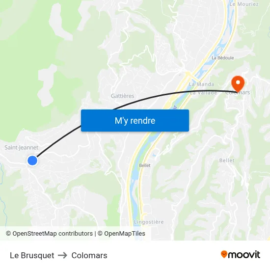 Le Brusquet to Colomars map