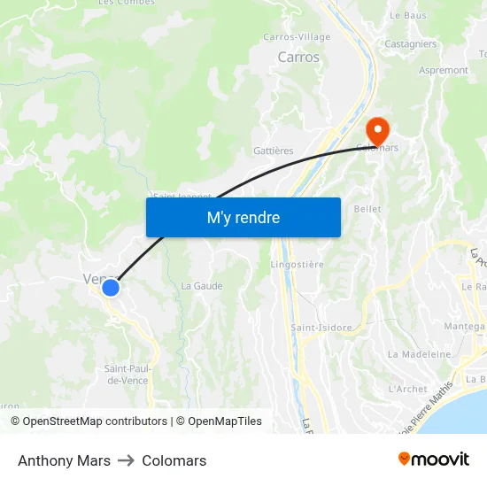 Anthony Mars to Colomars map