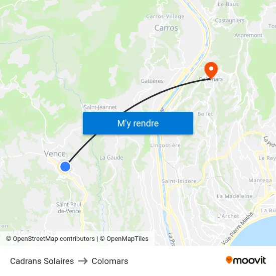 Cadrans Solaires to Colomars map