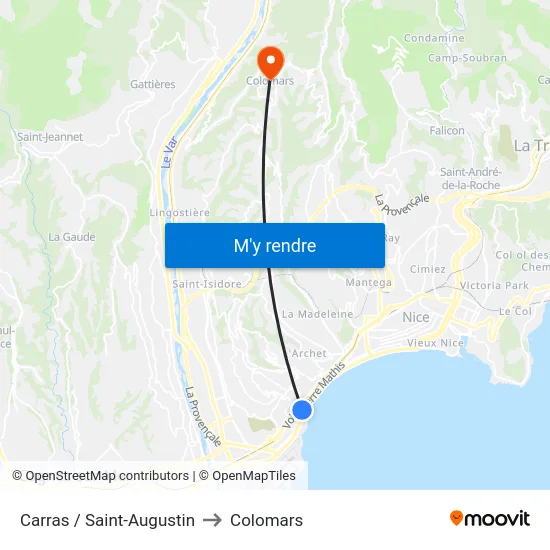 Carras / Saint-Augustin to Colomars map
