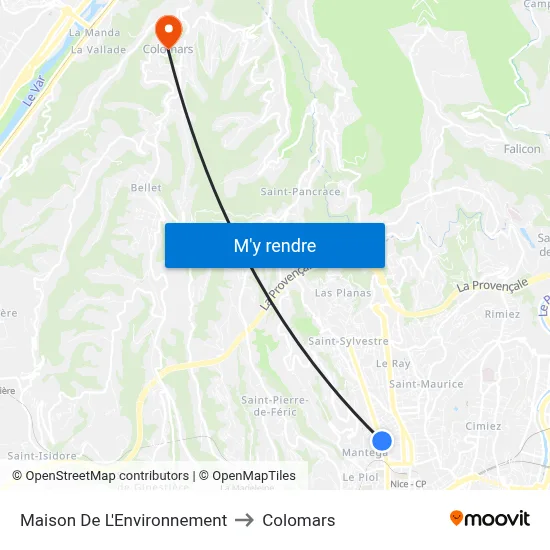 Maison De L'Environnement to Colomars map