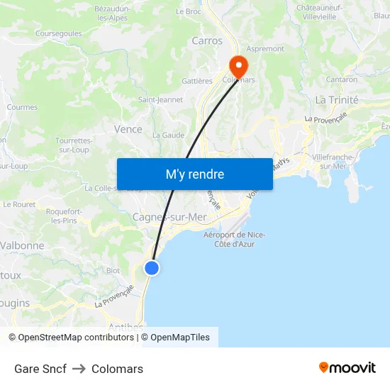 Gare Sncf to Colomars map