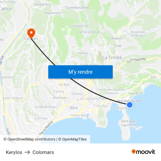 Kerylos to Colomars map