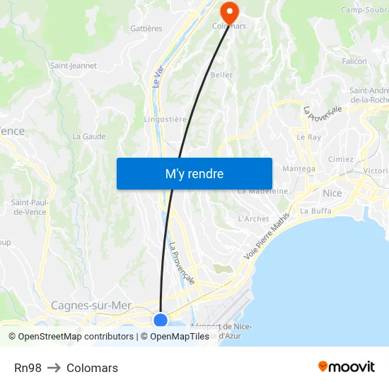 Rn98 to Colomars map