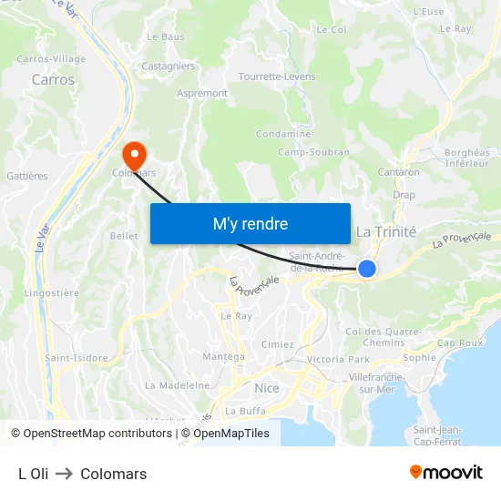 L Oli to Colomars map