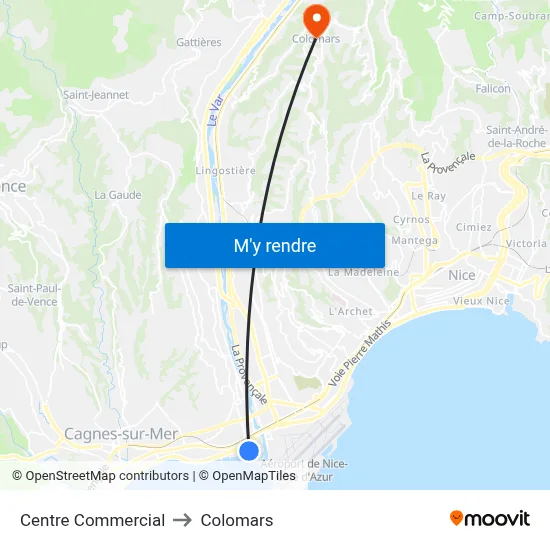 Centre Commercial to Colomars map