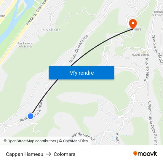 Cappan Hameau to Colomars map