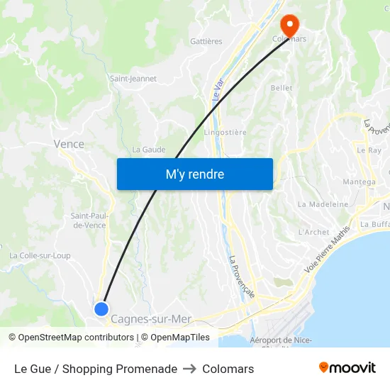 Le Gue / Shopping Promenade to Colomars map