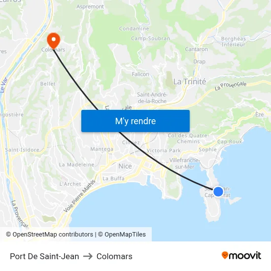 Port De Saint-Jean to Colomars map