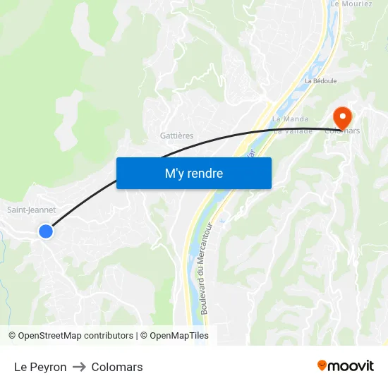 Le Peyron to Colomars map