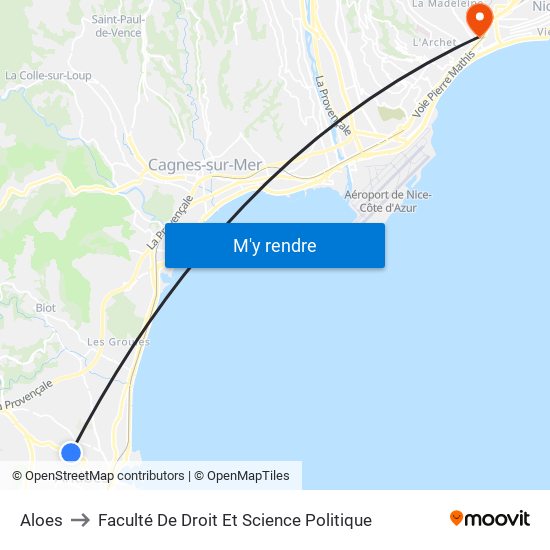 Aloes to Faculté De Droit Et Science Politique map