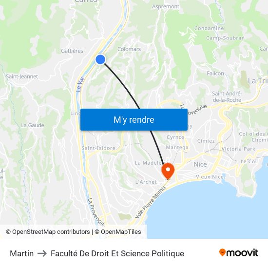 Martin to Faculté De Droit Et Science Politique map