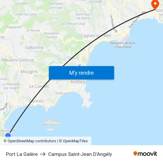 Port La Galère to Campus Saint-Jean D'Angély map