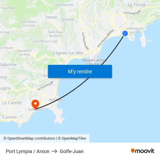 Port Lympia / Arson to Golfe-Juan map