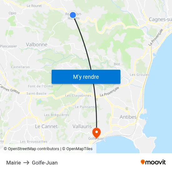 Mairie to Golfe-Juan map