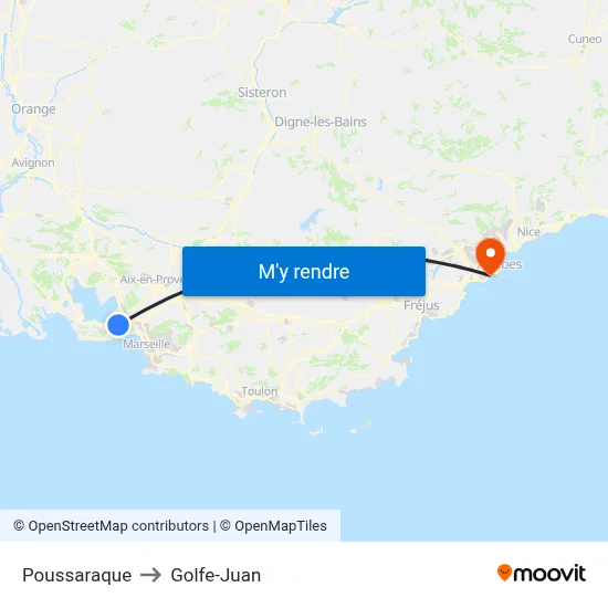 Poussaraque to Golfe-Juan map