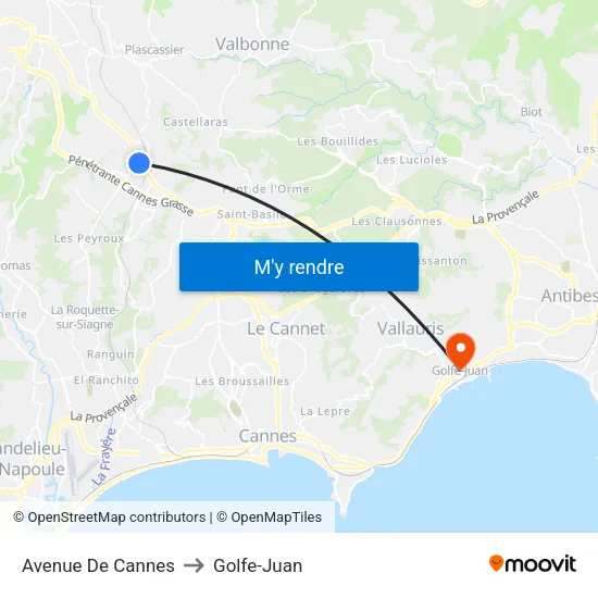 Avenue De Cannes to Golfe-Juan map