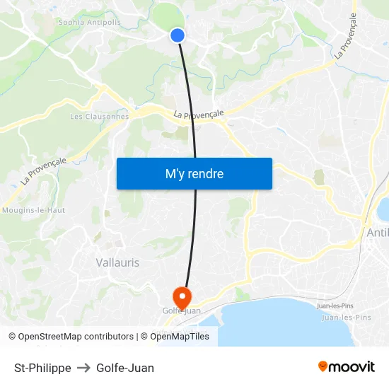St-Philippe to Golfe-Juan map