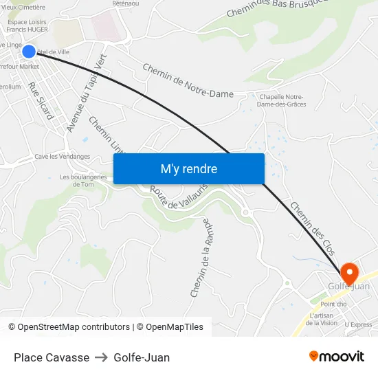 Place Cavasse to Golfe-Juan map