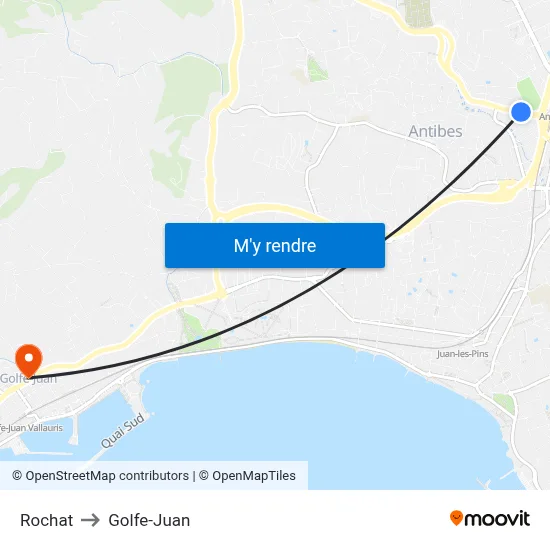Rochat to Golfe-Juan map
