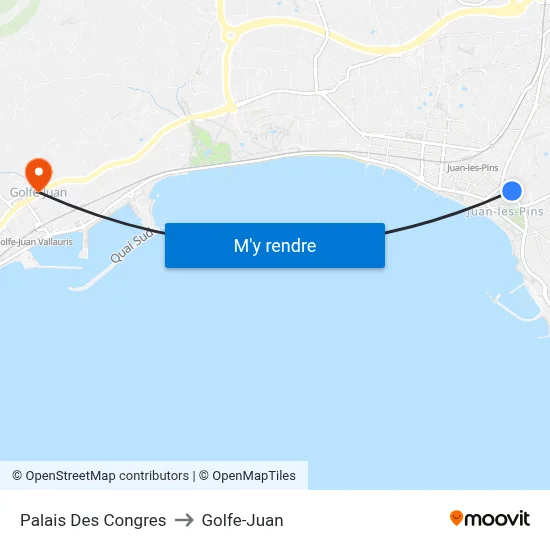 Palais Des Congres to Golfe-Juan map