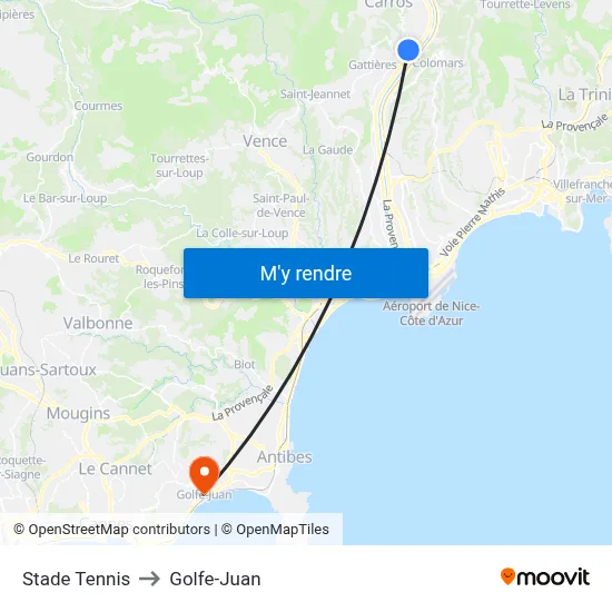 Stade Tennis to Golfe-Juan map