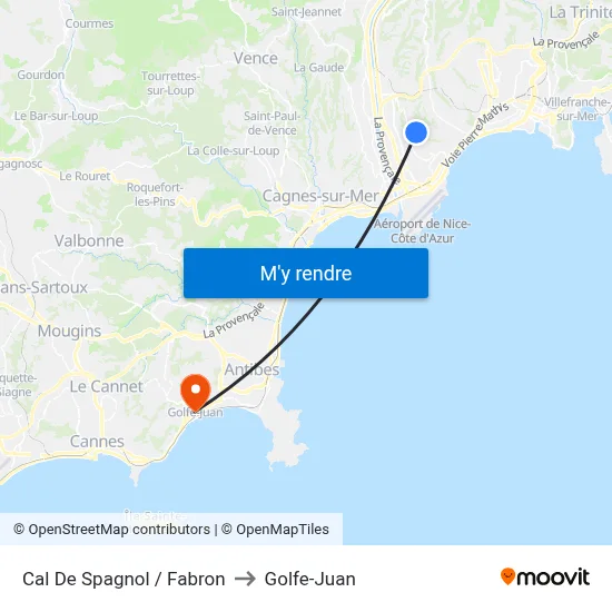 Cal De Spagnol / Fabron to Golfe-Juan map
