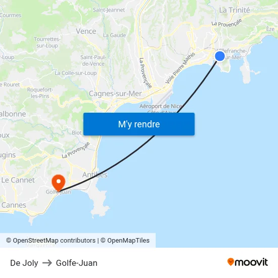 De Joly to Golfe-Juan map