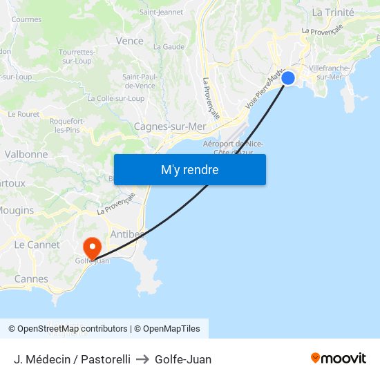 J. Médecin / Pastorelli to Golfe-Juan map