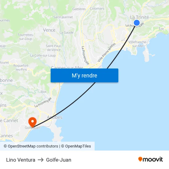 Lino Ventura to Golfe-Juan map